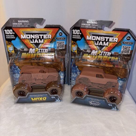 Monster Jam Truck Mystery Mudders SET OF 2 - MAX D and SonUva Digger 2024 NEW - Picture 2 of 5